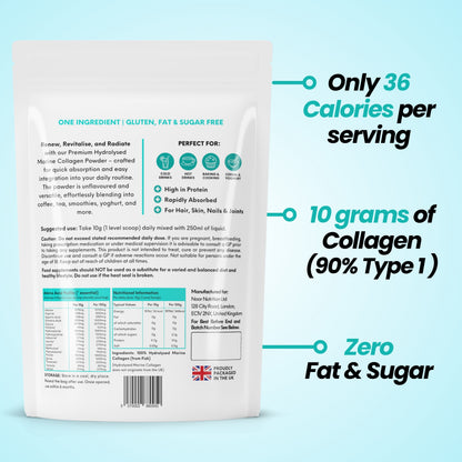 Marine collagen back of pouch